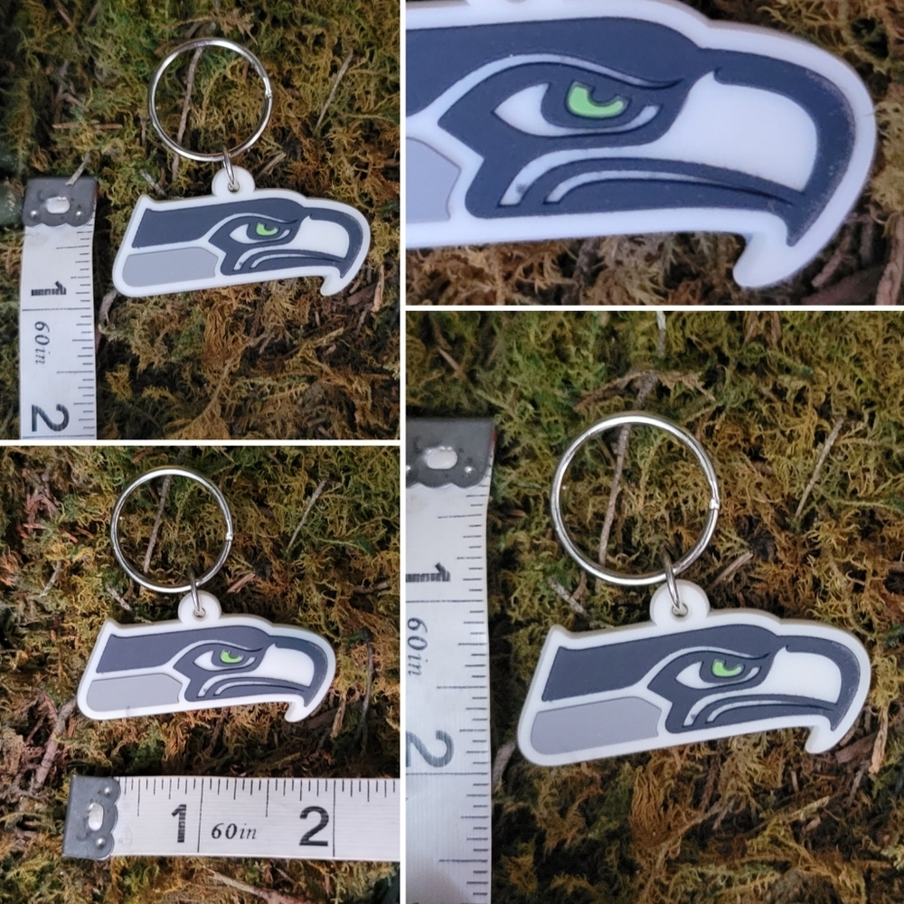 Seattle Seahawks 2" Keychain, NFL Rubber Seahawks Logo - Picture 5 of 5